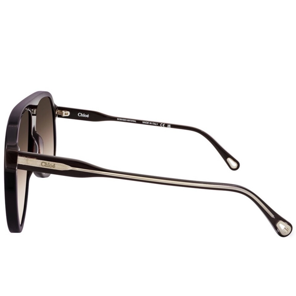 Chloe Dannie Brown Burgundy Gradient Aviator Sunglasses CH0128S NWOT - RARE - Picture 4 of 14